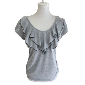 Heart and soul ruffle front top